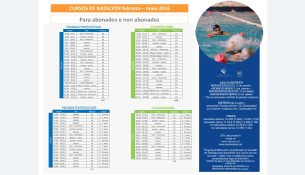Cursillos de natación febrero – mayo 2.016