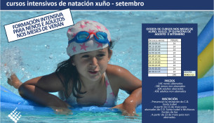 Abierta la inscripción para los cursillos de natación intensivos en el C.D. Santa Isabel