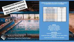 Abierta la inscripción para los cursillos de natación intensivos del verano