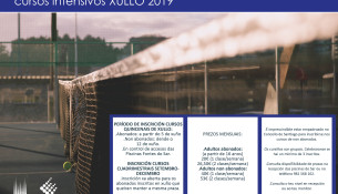 O 5 de xuño abre a inscrición para os cursos quincenais de pádel e tenis do verán