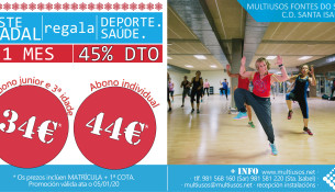 Este Nadal regala deporte, regala saúde. PROMO especial de 1 mes con 45% de desconto