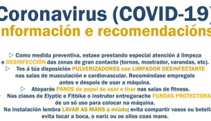 Coronavirus (COVID-19): información y recomendaciones para los usuarios de las instalaciones