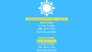 Horarios de apertura en agosto